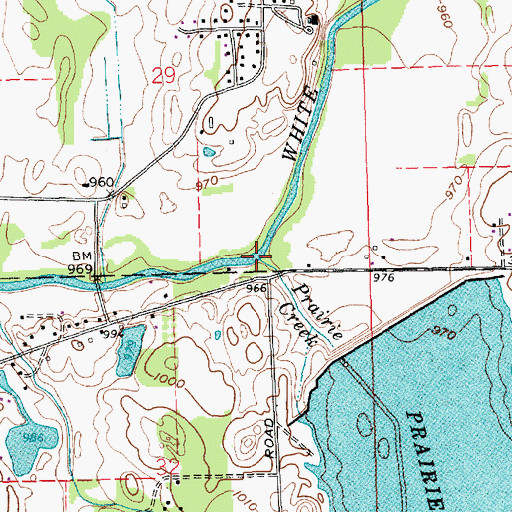 Topographic Map of Prairie Creek, IN