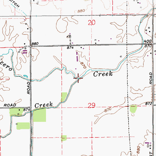 Topographic Map of Prairie Creek, IN
