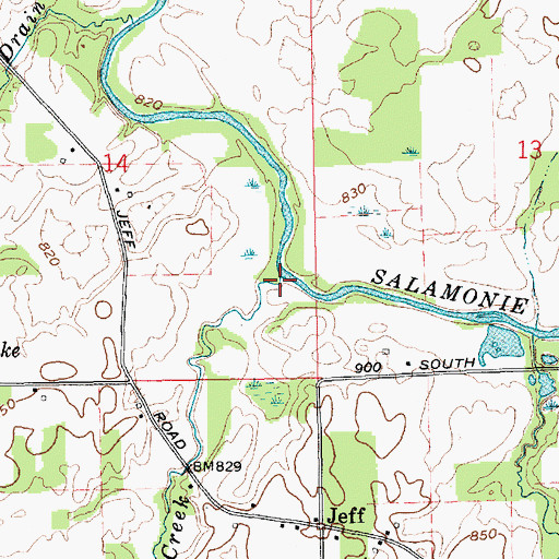 Topographic Map of Prairie Creek, IN