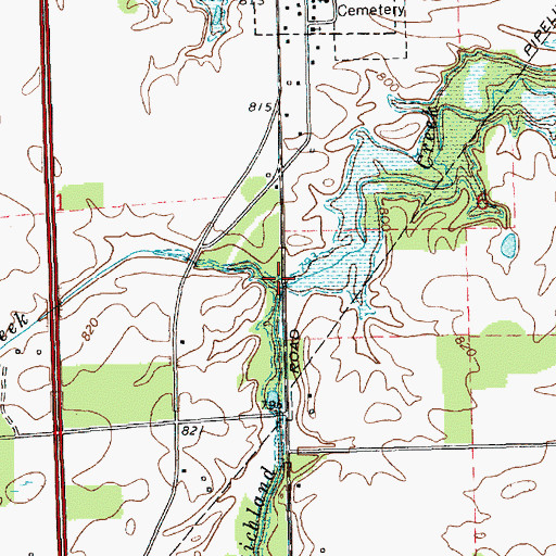 Topographic Map of Prairie Creek, IN