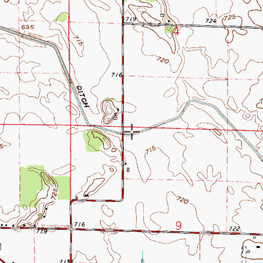 Topographic Map of Prather Ditch, IN