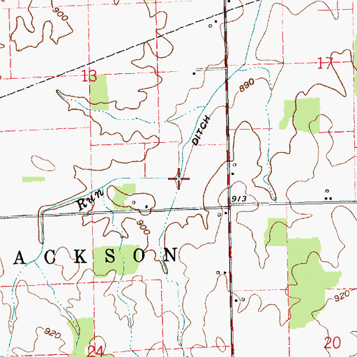 Topographic Map of Priam Run, IN