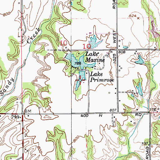 Topographic Map of Lake Primrose, IN