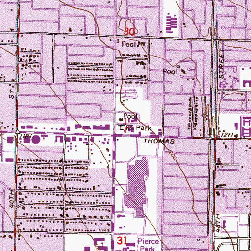 Topographic Map of Elks Park, AZ