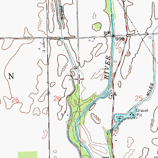 Topographic Map of Prine Ditch, IN