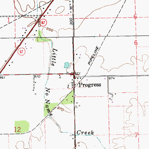 Topographic Map of Progress, IN