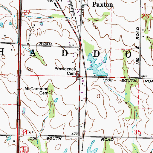 Topographic Map of Providence Cemetery, IN