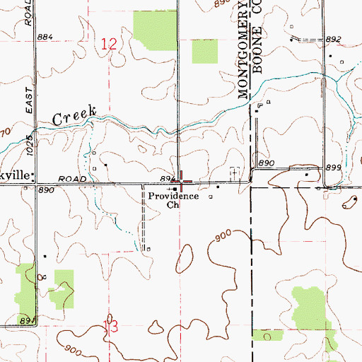 Topographic Map of Providence Church, IN