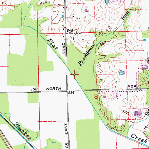Topographic Map of Providence Run, IN
