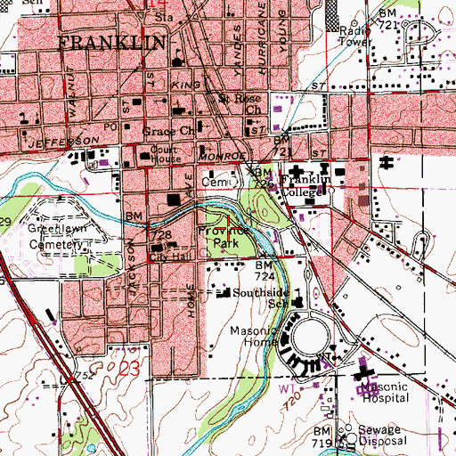 Topographic Map of Province Park, IN