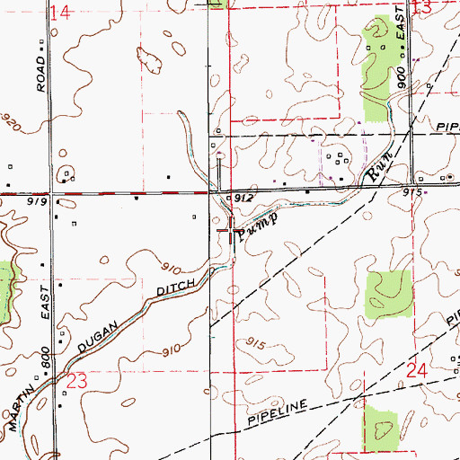 Topographic Map of Pump Run, IN