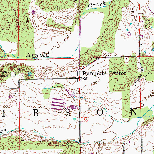 Topographic Map of Pumpkin Center, IN