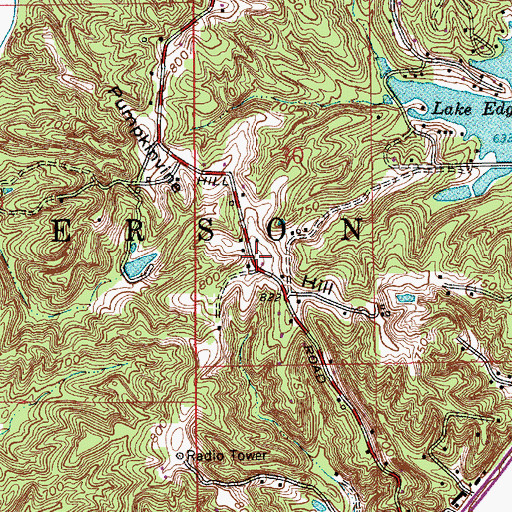 Topographic Map of Pumpkinvine Hill, IN