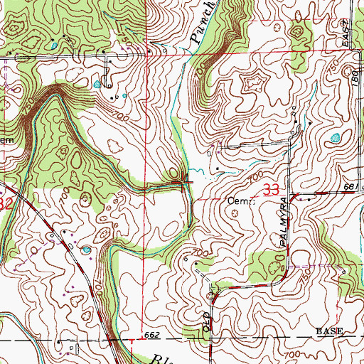 Topographic Map of Punch Run, IN