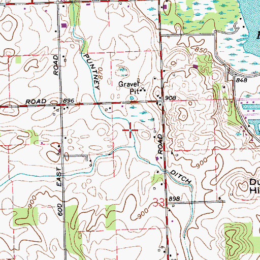 Topographic Map of Puntney Ditch, IN