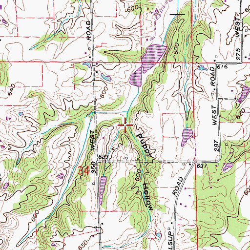 Topographic Map of Puppy Hollow, IN