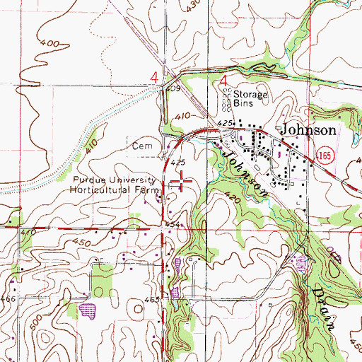 Topographic Map of Purdue University Horticultural Farm, IN