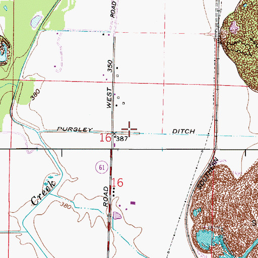 Topographic Map of Pursley Ditch, IN