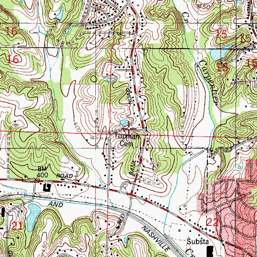Topographic Map of Putman Cemetery, IN