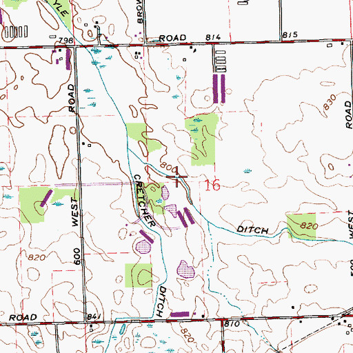 Topographic Map of Pyle Ditch, IN