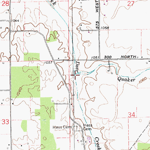 Topographic Map of Quaker Run, IN