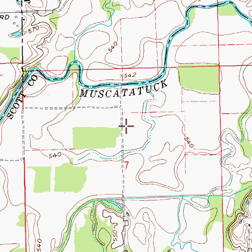 Topographic Map of Quick Creek, IN