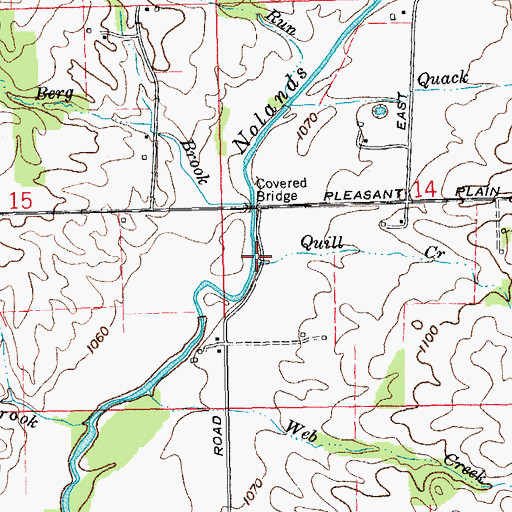 Topographic Map of Quill Creek, IN