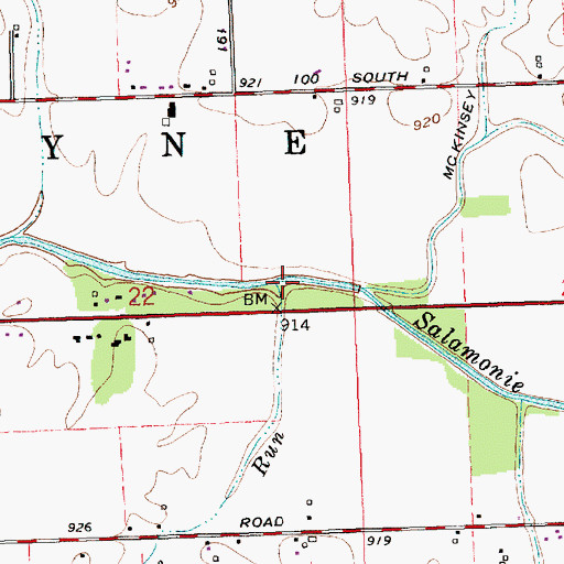 Topographic Map of Race Run, IN