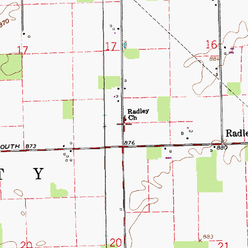 Topographic Map of Radley Church, IN