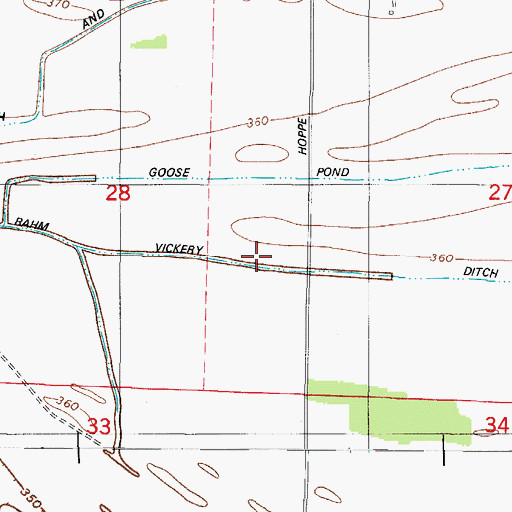 Topographic Map of Rahm Vickery Ditch, IN