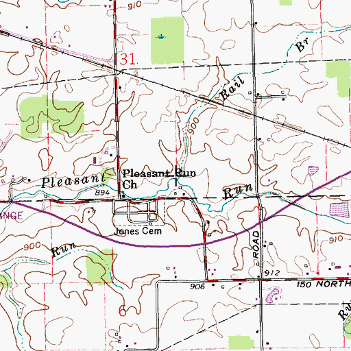 Topographic Map of Rail Branch, IN
