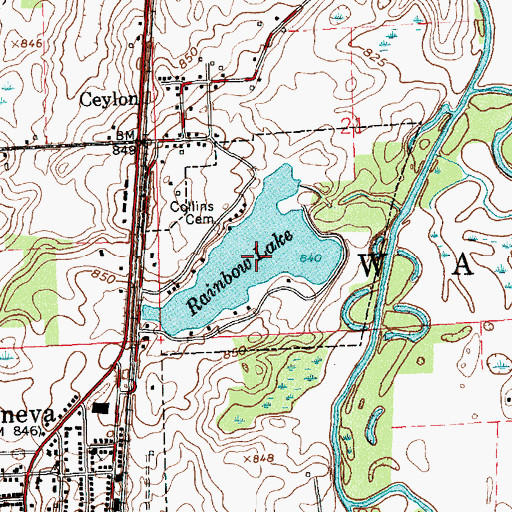 Topographic Map of Rainbow Lake, IN