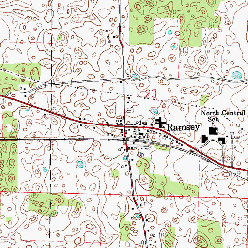 Topographic Map of Ramsey, IN