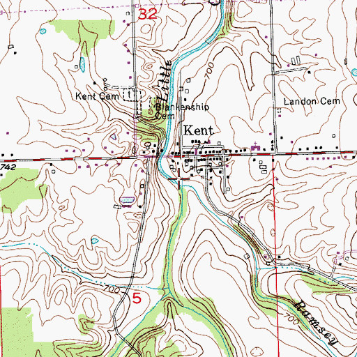 Topographic Map of Ramsey Creek, IN