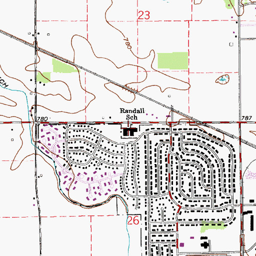 Topographic Map of Randall Elementary School, IN