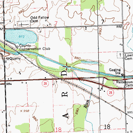 Topographic Map of Rank Run, IN