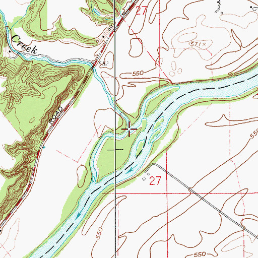 Topographic Map of Rattlesnake Creek, IN
