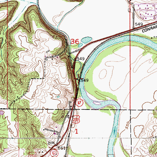 Topographic Map of Rattlesnake Creek, IN