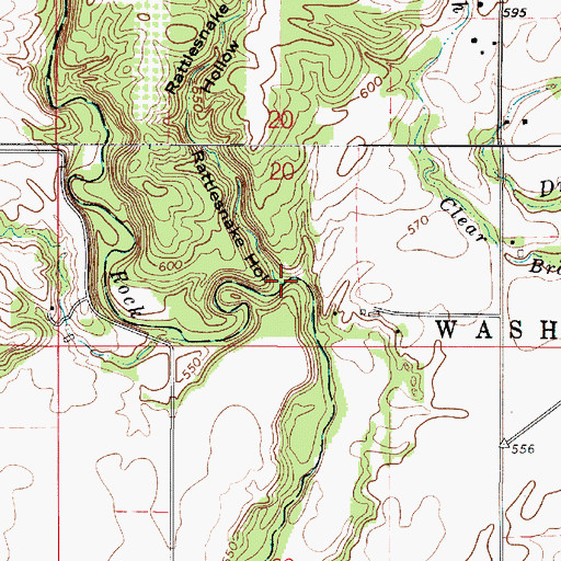 Topographic Map of Rattlesnake Hollow, IN