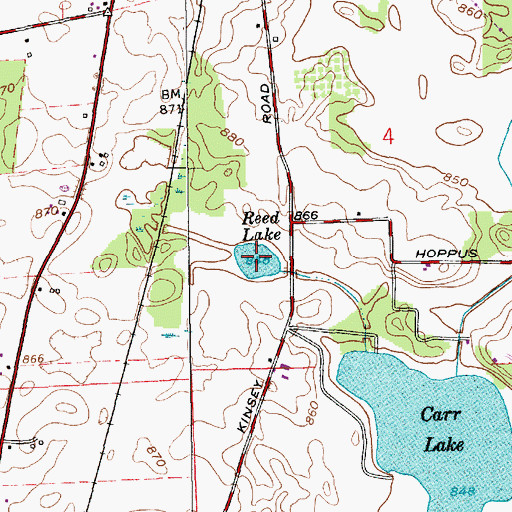 Topographic Map of Read Lake, IN