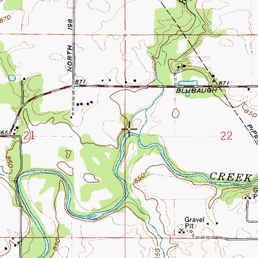 Topographic Map of Reagan Run, IN