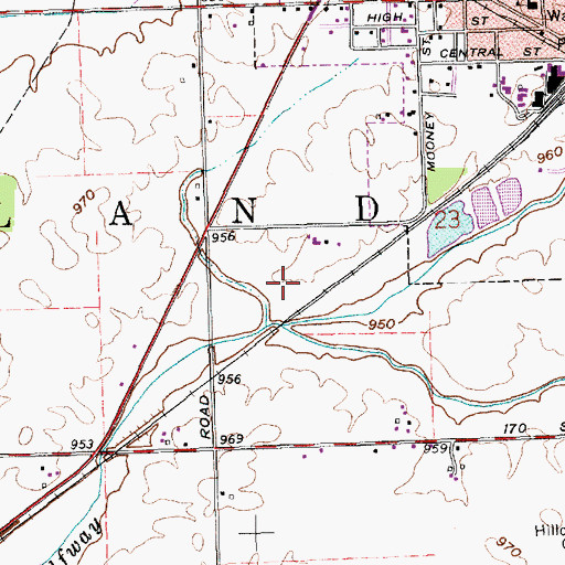 Topographic Map of Redkey Run, IN