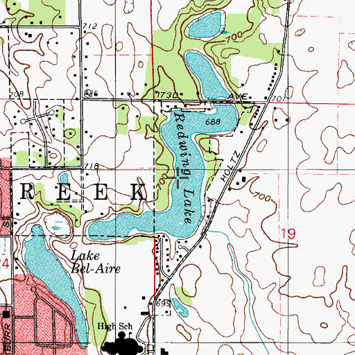 Topographic Map of Redwing Lake, IN
