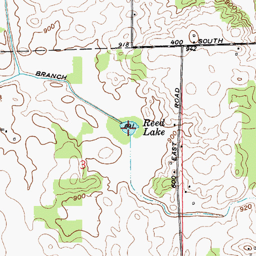 Topographic Map of Reed Lake, IN