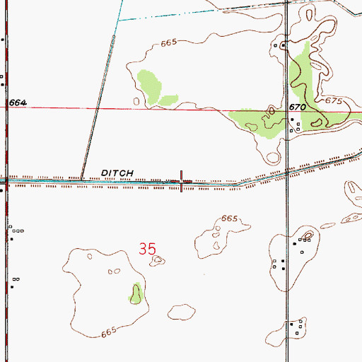 Topographic Map of Reeves Ditch, IN