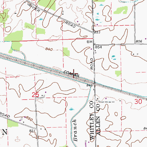 Topographic Map of Rehling Ditch, IN