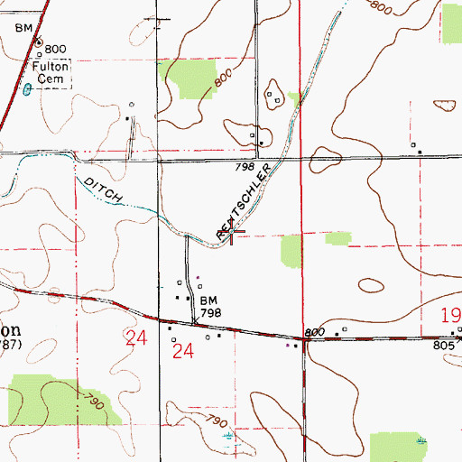 Topographic Map of Rentschler Ditch, IN