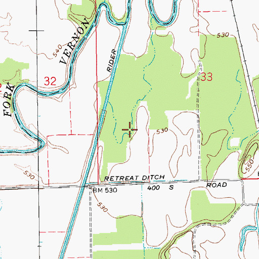 Topographic Map of Retreat Ditch, IN