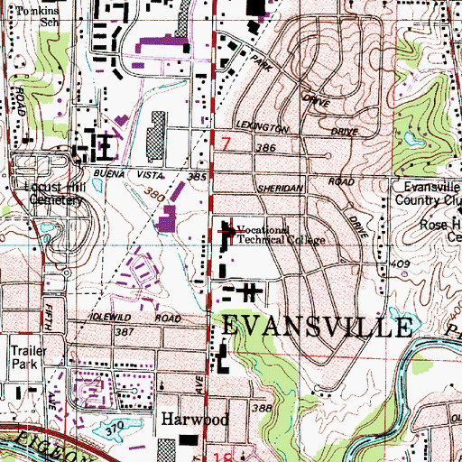 Topographic Map of Rex Mundi High School (historical), IN