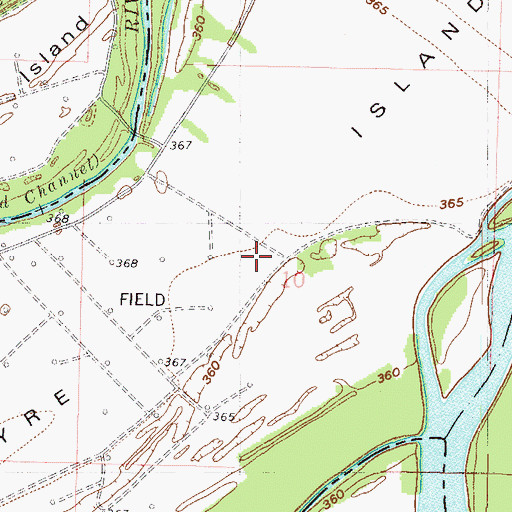 Topographic Map of Ribeyre Island, IN